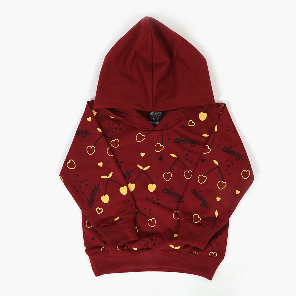 Girls Hoodie T-Shirt - Red, Girls Hoodies & Sweat Shirts, Chase Value, Chase Value
