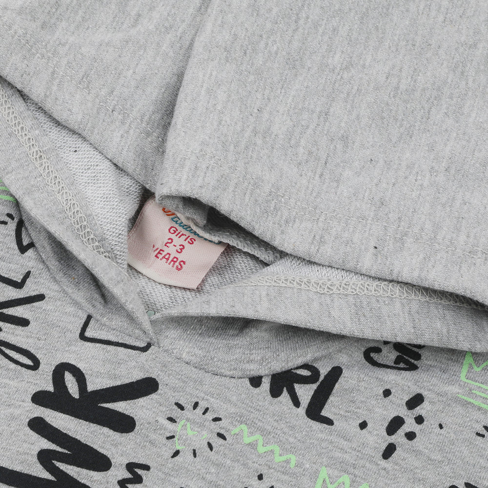 Girls Full Sleeves Hoodie T-Shirt - Grey, Girls Hoodies & Sweat Shirts, Chase Value, Chase Value