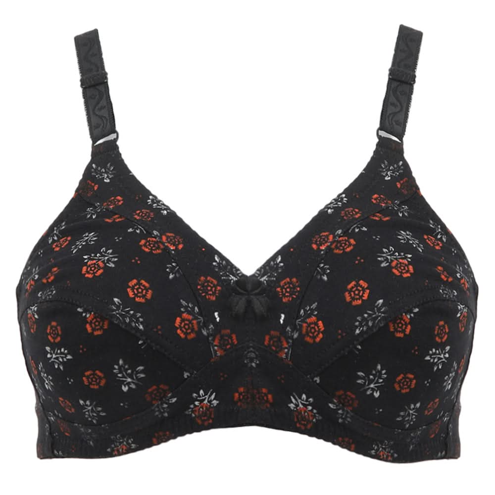 Women's Cotton Printed Bra - Black, Women Bras, Chase Value, Chase Value