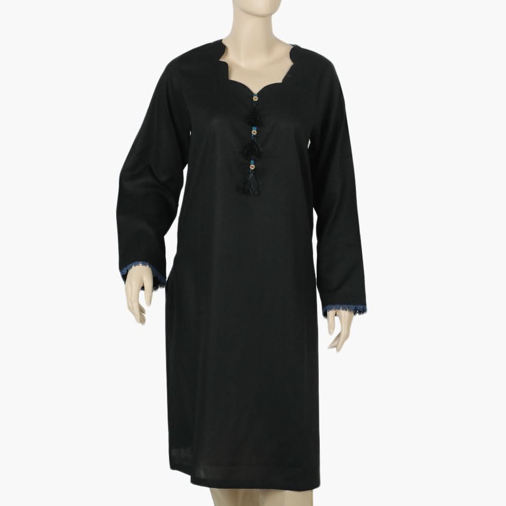 Women's Stitched Kurti - Black, Women Ready Kurtis, Chase Value, Chase Value