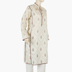 Women's Jacquard Stitched Kurti - Beige, Women Ready Kurtis, Chase Value, Chase Value