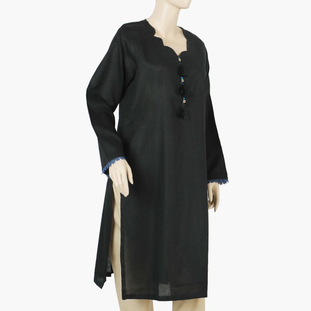 Women's Stitched Kurti - Black, Women Ready Kurtis, Chase Value, Chase Value
