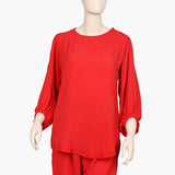 Women's Western 2 Pcs Suit - Red, Women Night Suit, Chase Value, Chase Value