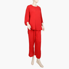 Women's Western 2 Pcs Suit - Red, Women Night Suit, Chase Value, Chase Value