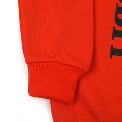 Girls Full Sleeves Sweat Shirt - Orange