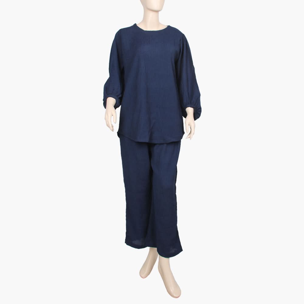 Women's Western 2 Pcs Suit - Navy Blue, Women Night Suit, Chase Value, Chase Value