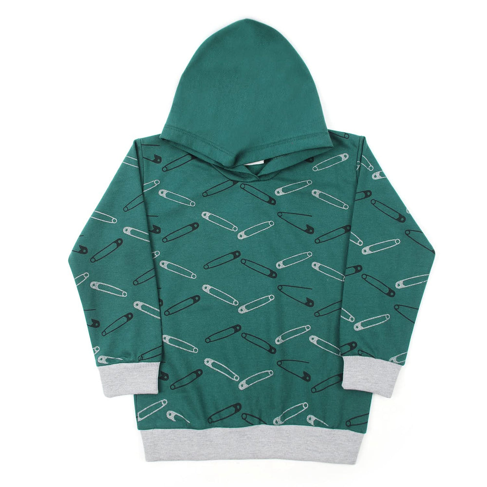 Girls Full Sleeves Hoodie T-Shirt - Dark Green, Girls Hoodies & Sweat Shirts, Chase Value, Chase Value