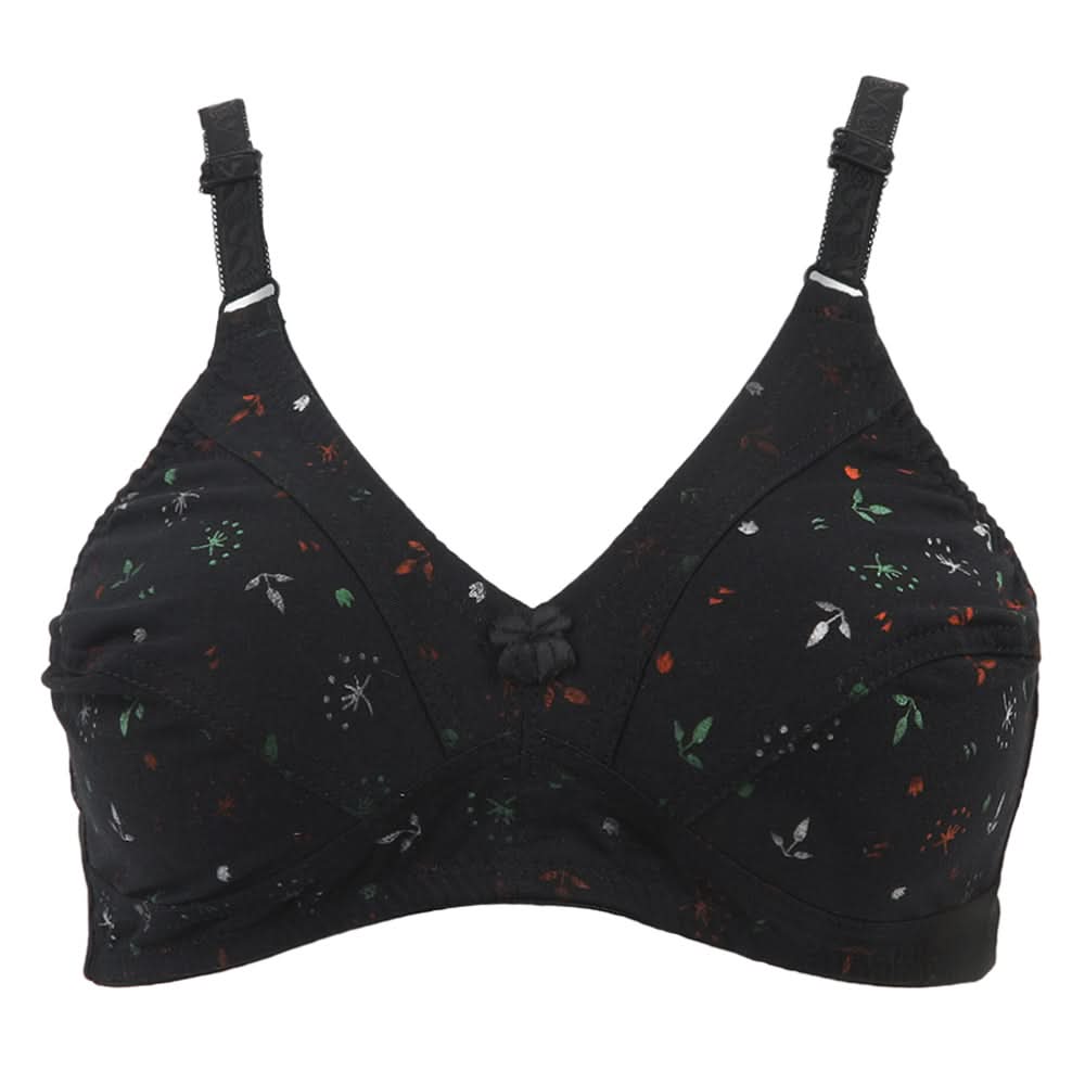 Women's Cotton Printed Bra - Black, Women Bras, Chase Value, Chase Value