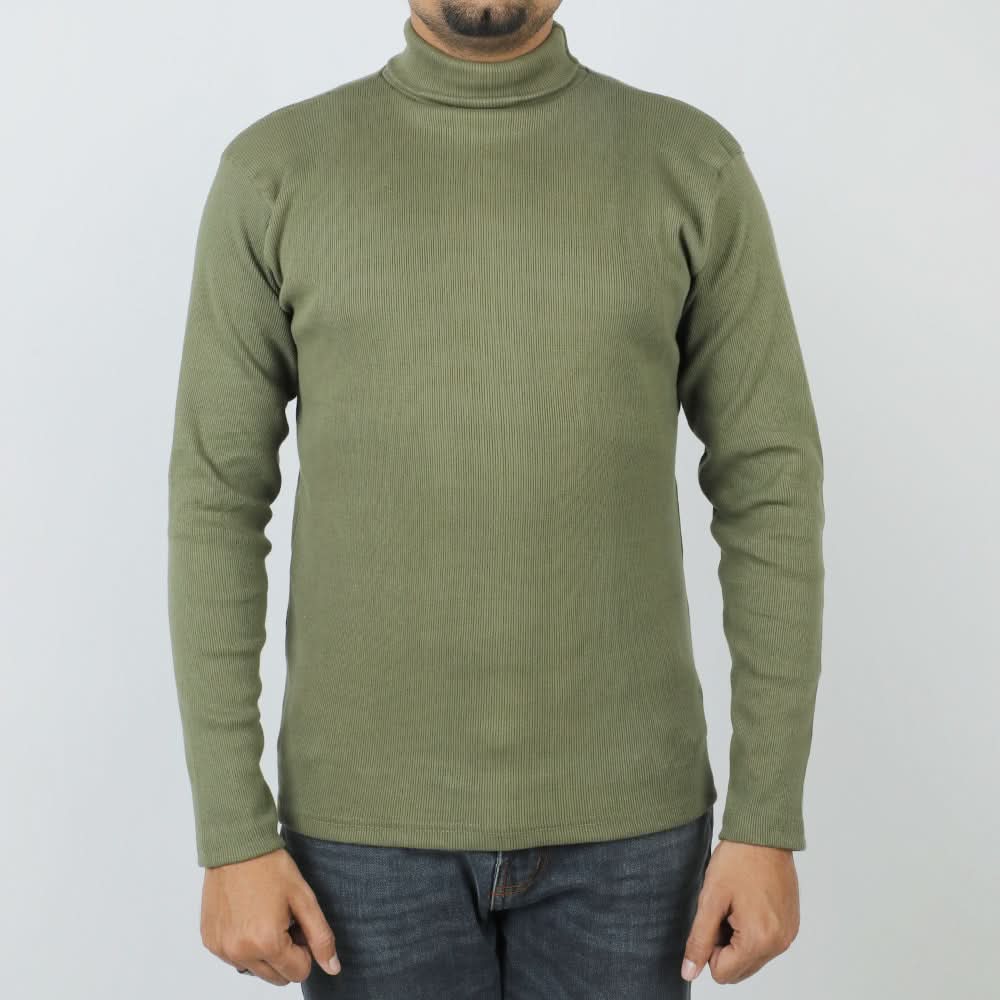 Men's High Neck - Olive Green, Men's Sweater & Sweat Shirts, Chase Value, Chase Value