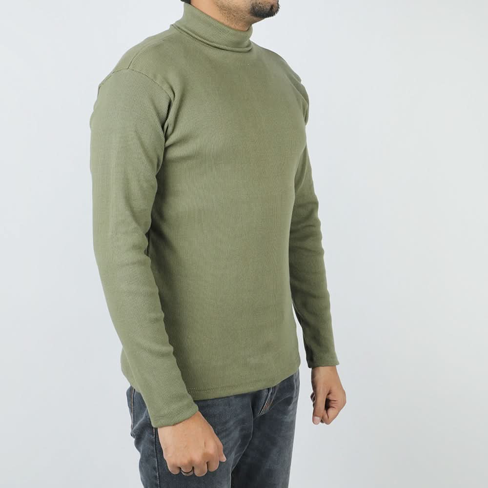 Men's High Neck - Olive Green, Men's Sweater & Sweat Shirts, Chase Value, Chase Value