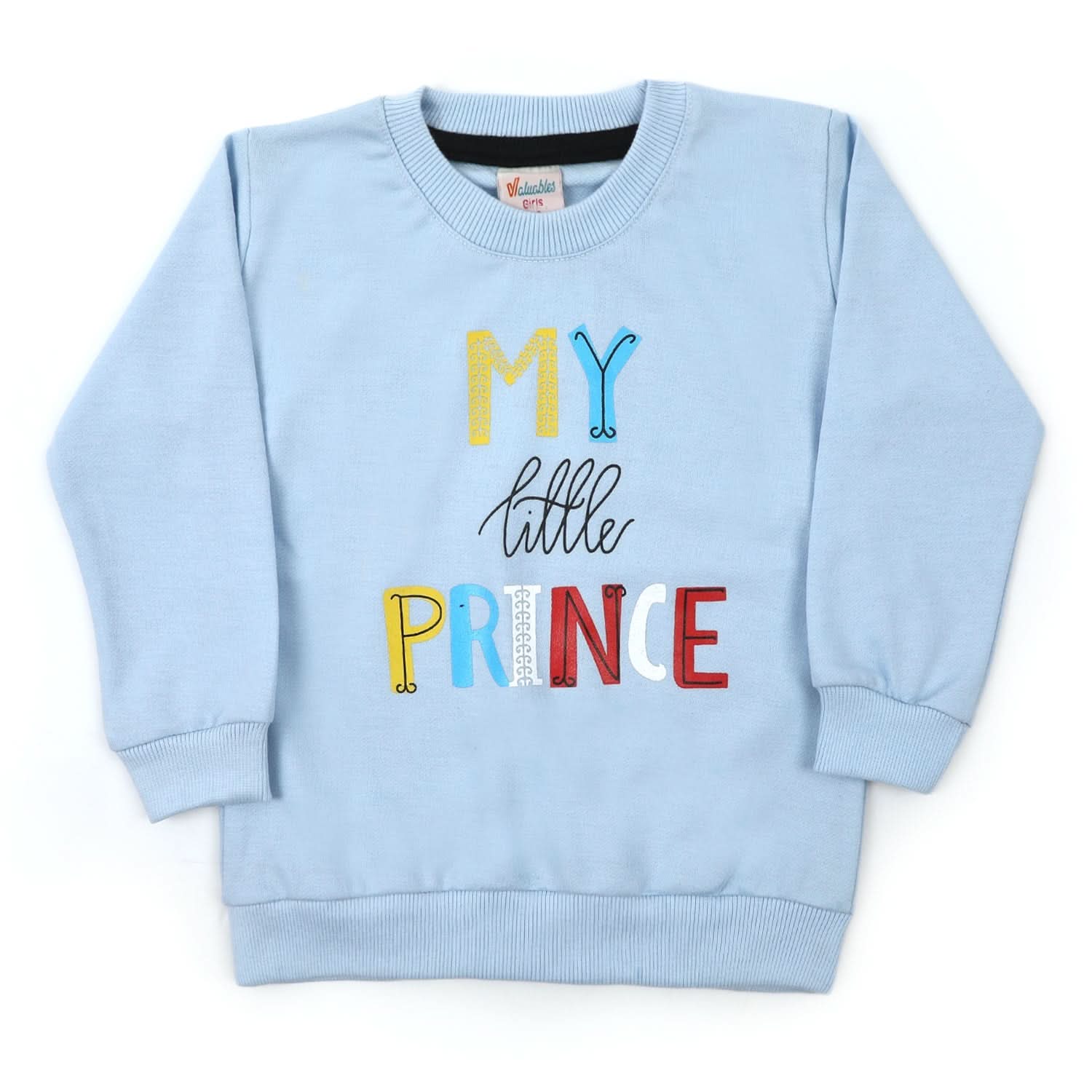 Girls Full Sleeves Sweat Shirt - Light Blue, Girls Hoodies & Sweat Shirts, Chase Value, Chase Value