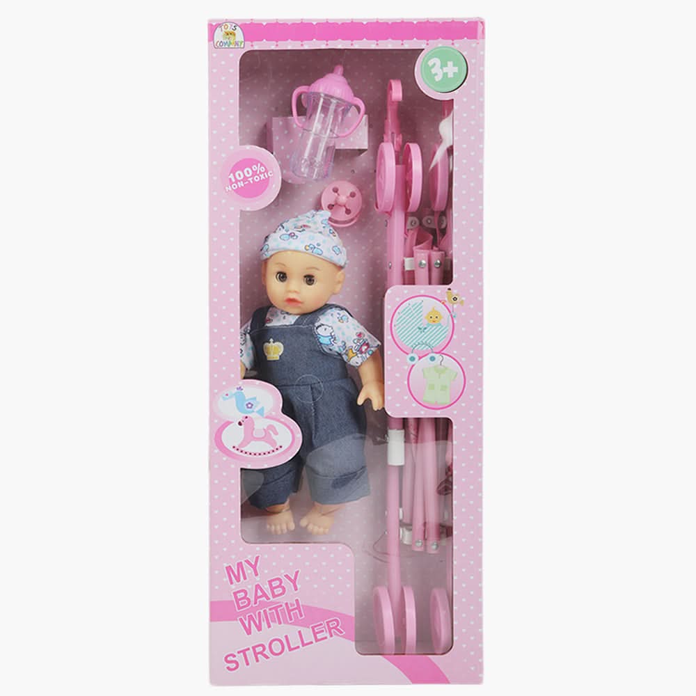 Doll Baby With Stroller - Multi Color, Writing Boards & Slates, Chase Value, Chase Value