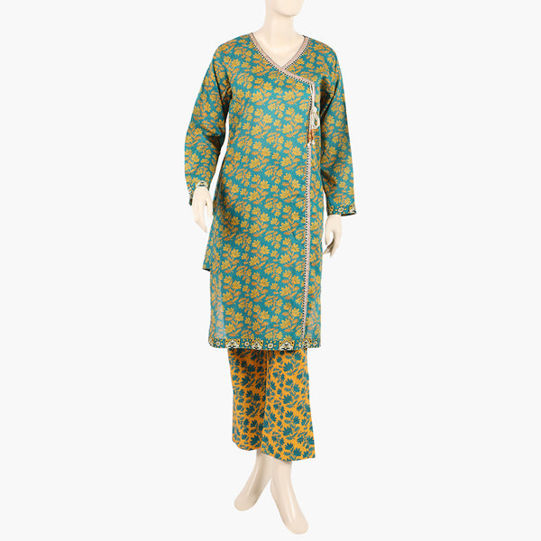 Women's Printed Co-Ord Set - Dark Green, Women Shalwar Suits, Chase Value, Chase Value