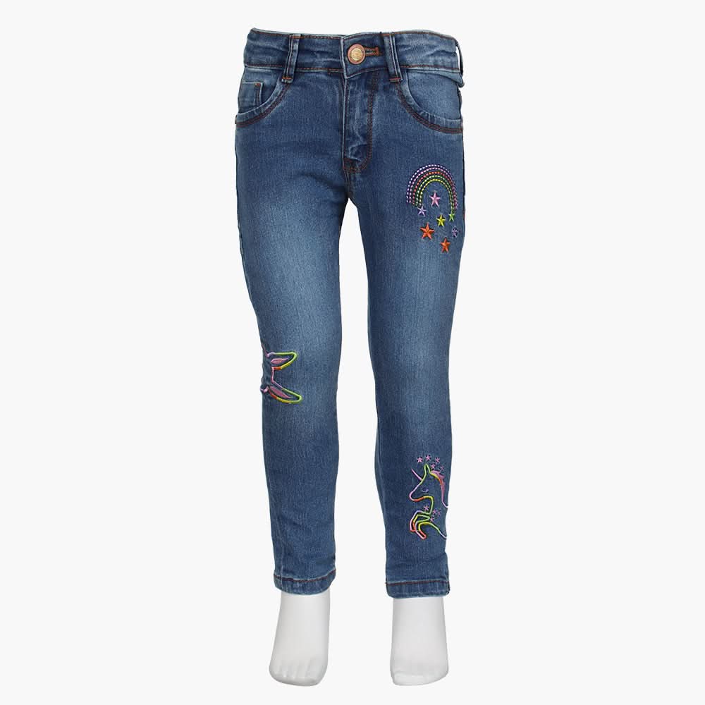 Girls Pants Denim - Blue, Girls Pants & Capri, Chase Value, Chase Value