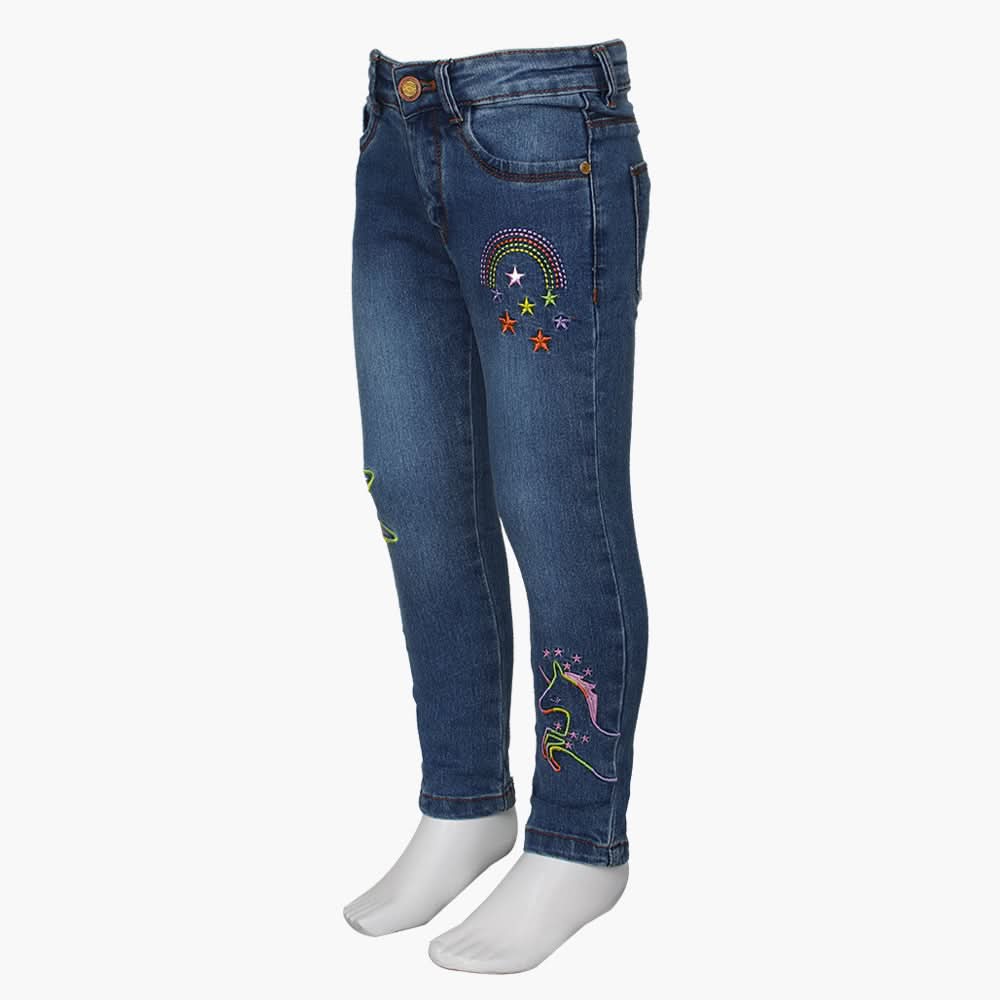 Girls Pants Denim - Blue, Girls Pants & Capri, Chase Value, Chase Value
