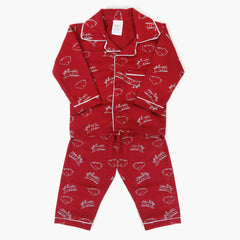 Newborn Boys Night Suit - Maroon