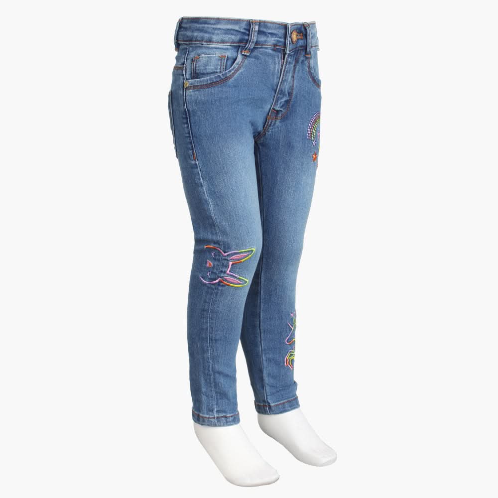 Girls Pants Denim - Blue, Girls Pants & Capri, Chase Value, Chase Value