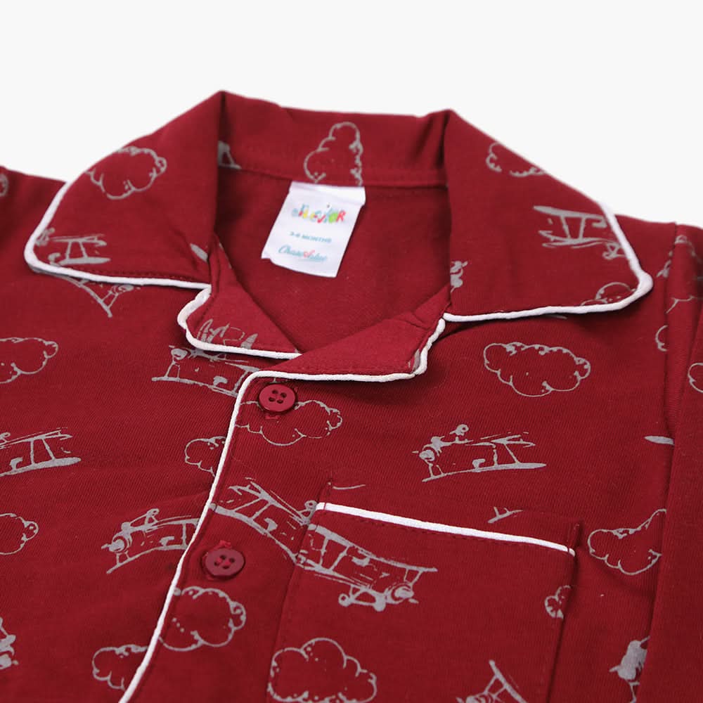 Newborn Boys Night Suit - Maroon, Newborn Boys Sets & Suits, Chase Value, Chase Value