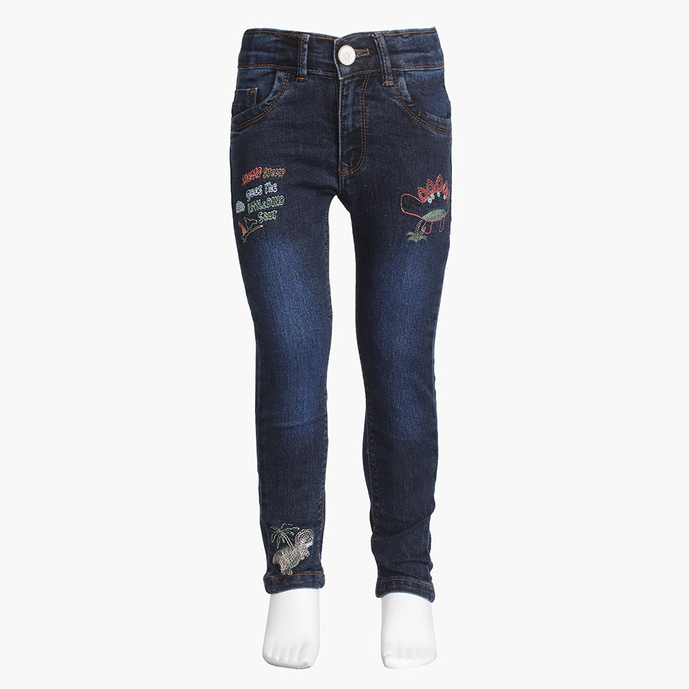 Girls Pants Denim - Navy Blue, Girls Pants & Capri, Chase Value, Chase Value