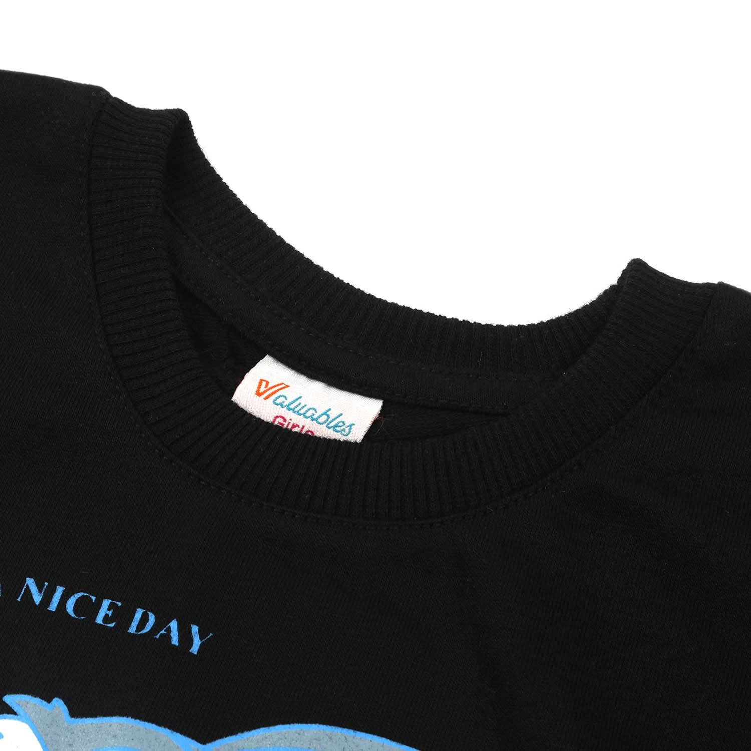 Girls Full Sleeves Sweat Shirt - Black, Girls Hoodies & Sweat Shirts, Chase Value, Chase Value