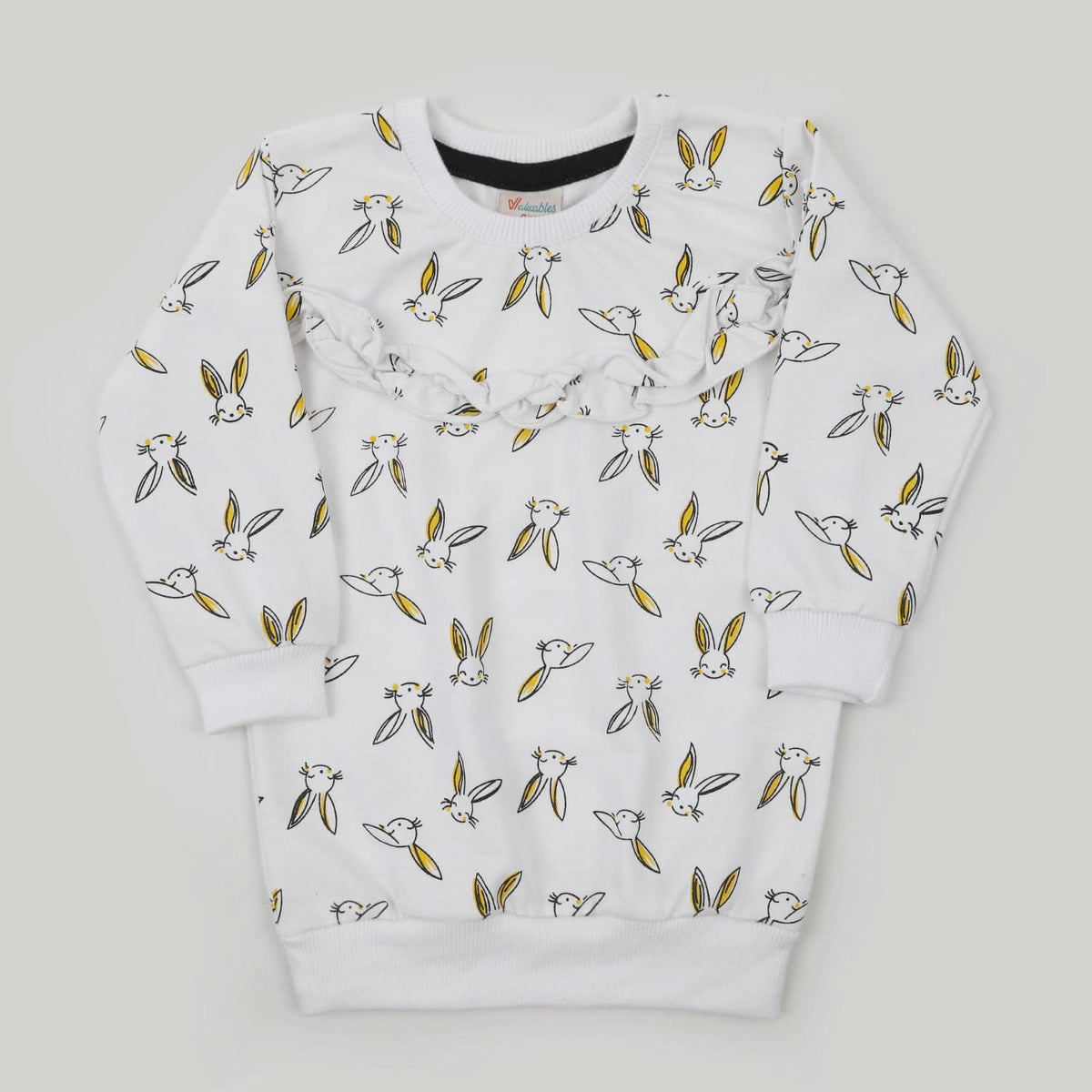 Girls Full Sleeves Sweat Shirt - White, Girls Hoodies & Sweat Shirts, Chase Value, Chase Value