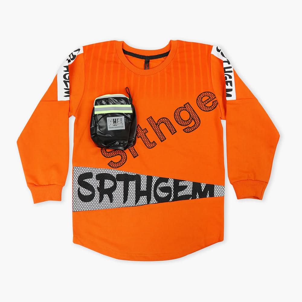 Boys Sweat Shirt - Orange, Boys Hoodies & Sweat Shirts, Chase Value, Chase Value
