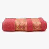 Bath Towel Greek Border - Pink, Bath Towels, Chase Value, Chase Value