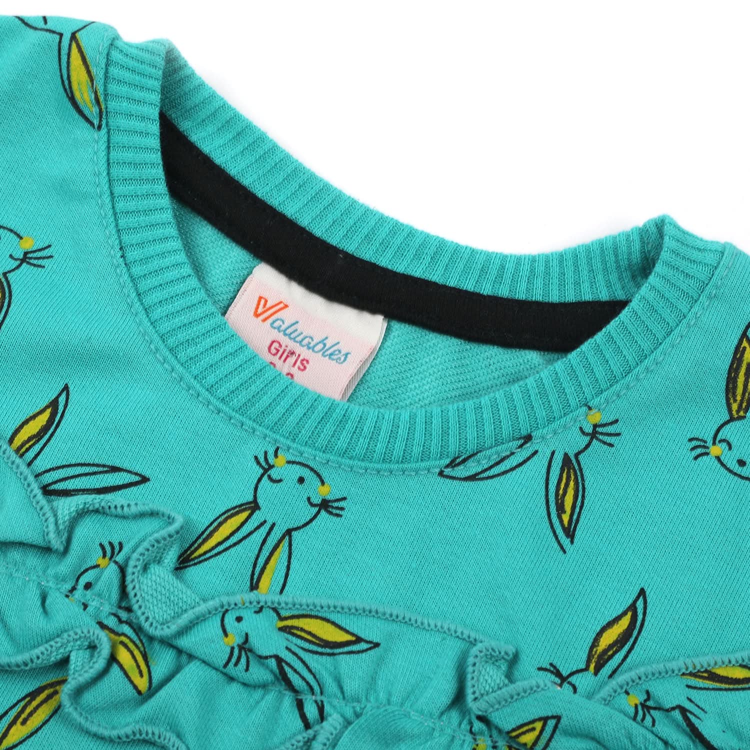 Girls Full Sleeves Sweat Shirt - Sea Green, Girls Hoodies & Sweat Shirts, Chase Value, Chase Value