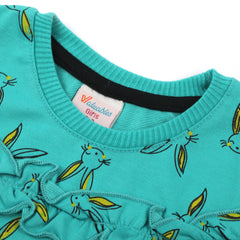 Girls Full Sleeves Sweat Shirt - Sea Green