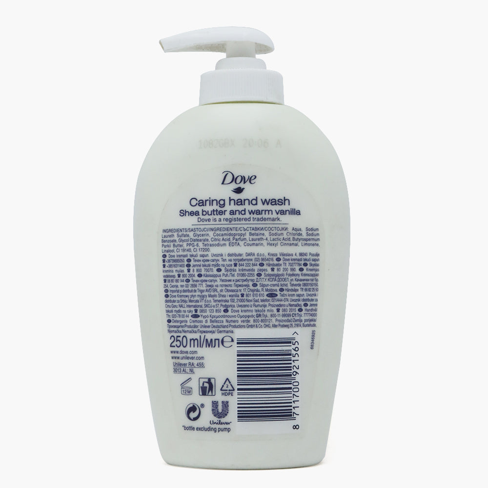 Dove Shea Butter & Warm Vanilla Nourishing Hand Wash, 250ml, Hand Wash, Dove, Chase Value