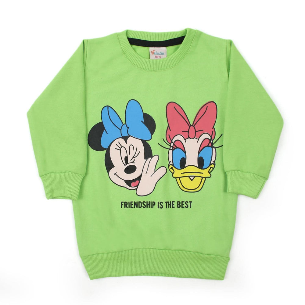 Girls Full Sleeves Sweat Shirt - Light Green, Girls Hoodies & Sweat Shirts, Chase Value, Chase Value