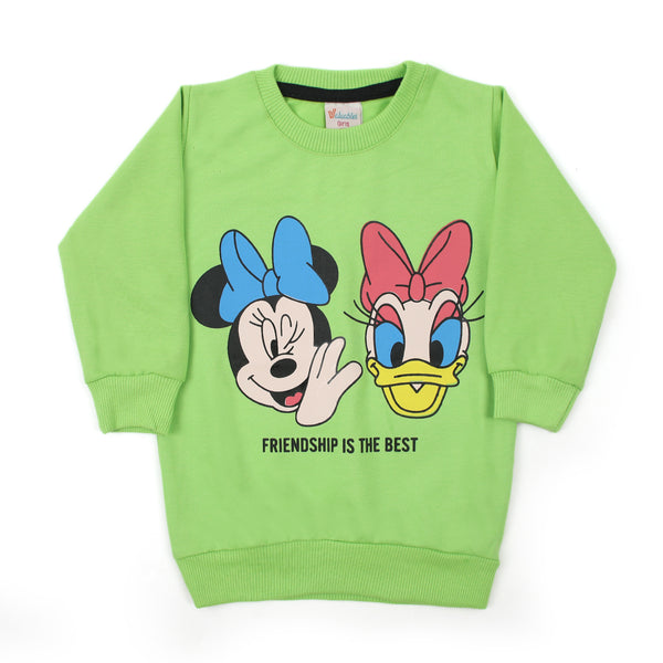 Girls Full Sleeves Sweat Shirt - Light Green