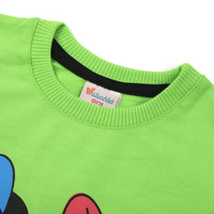 Girls Full Sleeves Sweat Shirt - Light Green