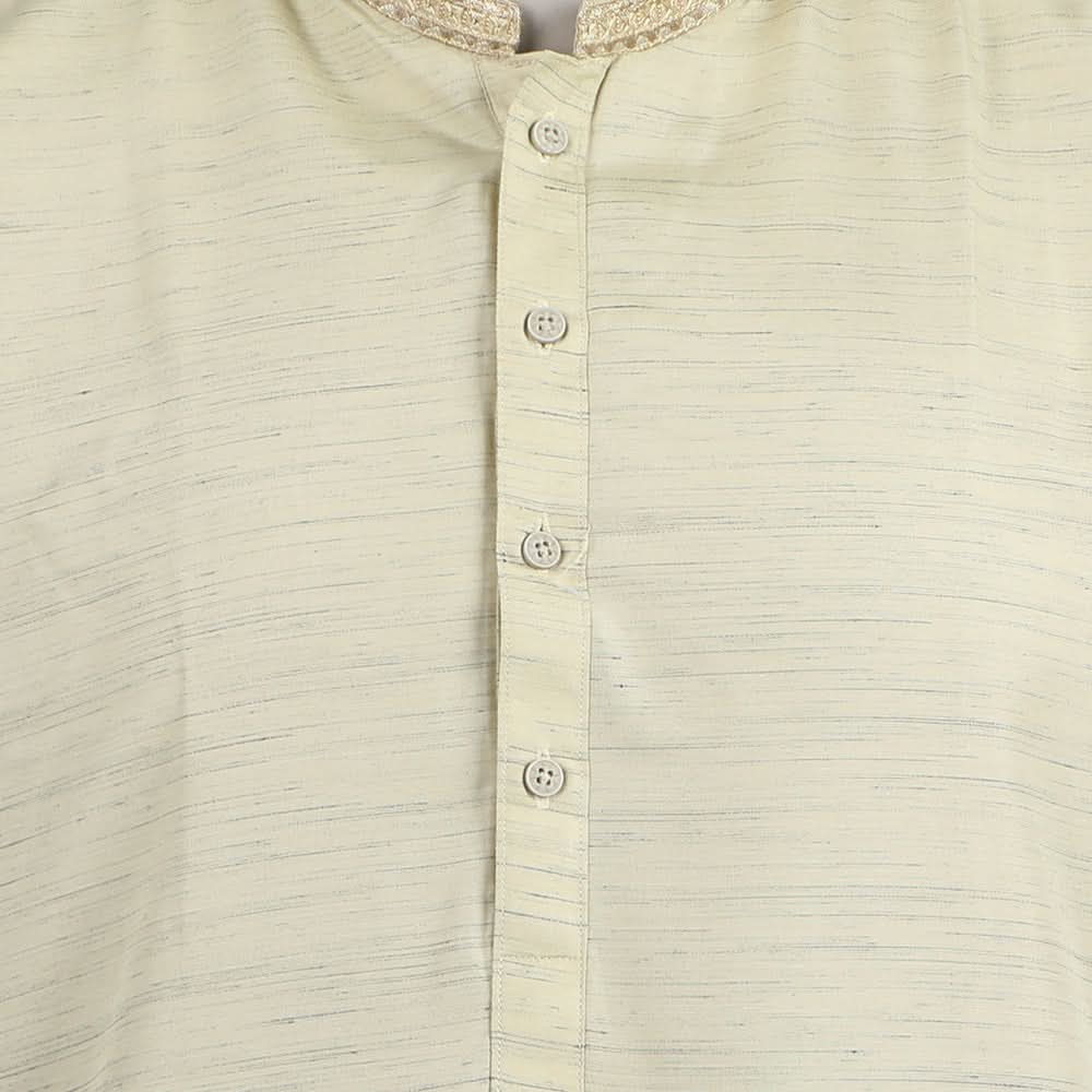 Men's Embroidered Stitched Kurta Shalwar Suit - Beige, Men's Shalwar Kameez, Chase Value, Chase Value