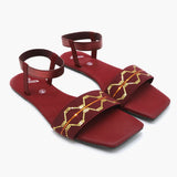 Women's Sandal - Maroon, Women Sandals, Chase Value, Chase Value