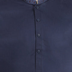 Valuables Men Embroidered Shalwar Suit - Navy Blue