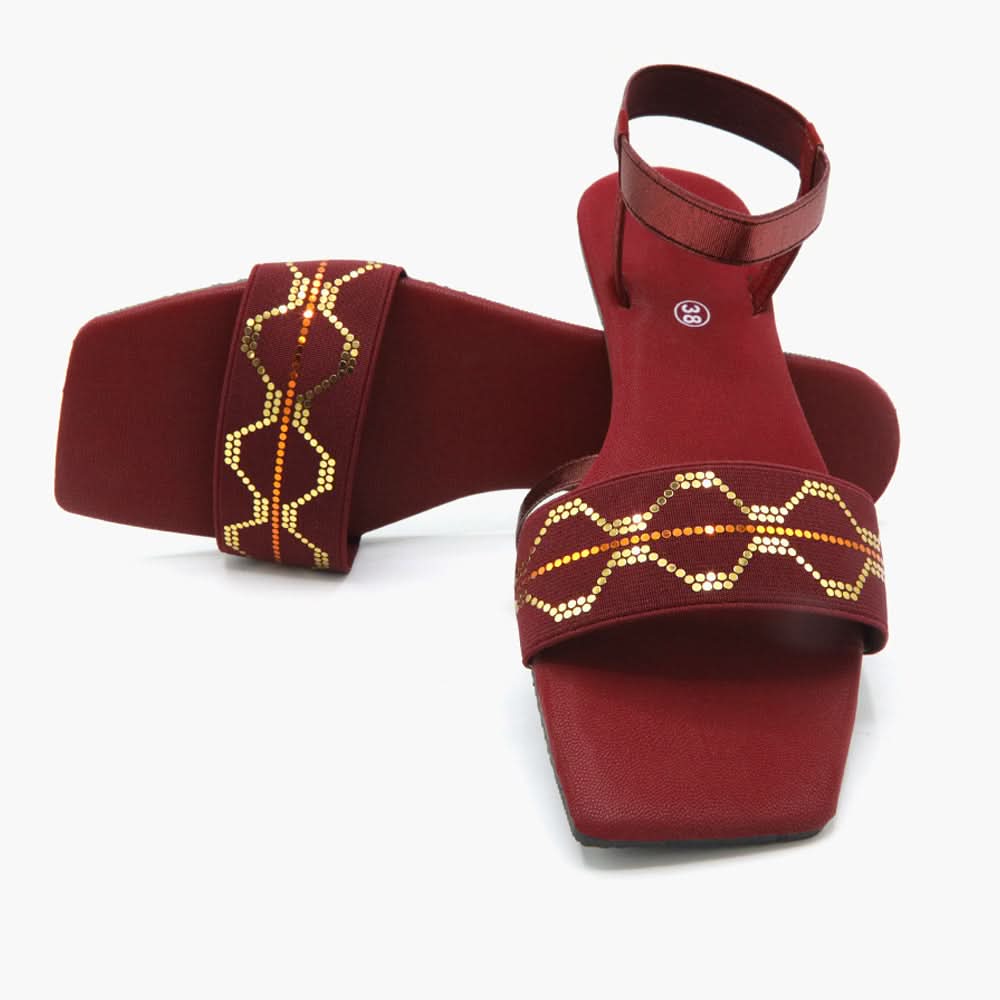 Women's Sandal - Maroon, Women Sandals, Chase Value, Chase Value