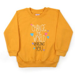 Girls Full Sleeves Sweat Shirt - Yellow