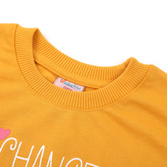 Girls Full Sleeves Sweat Shirt - Yellow