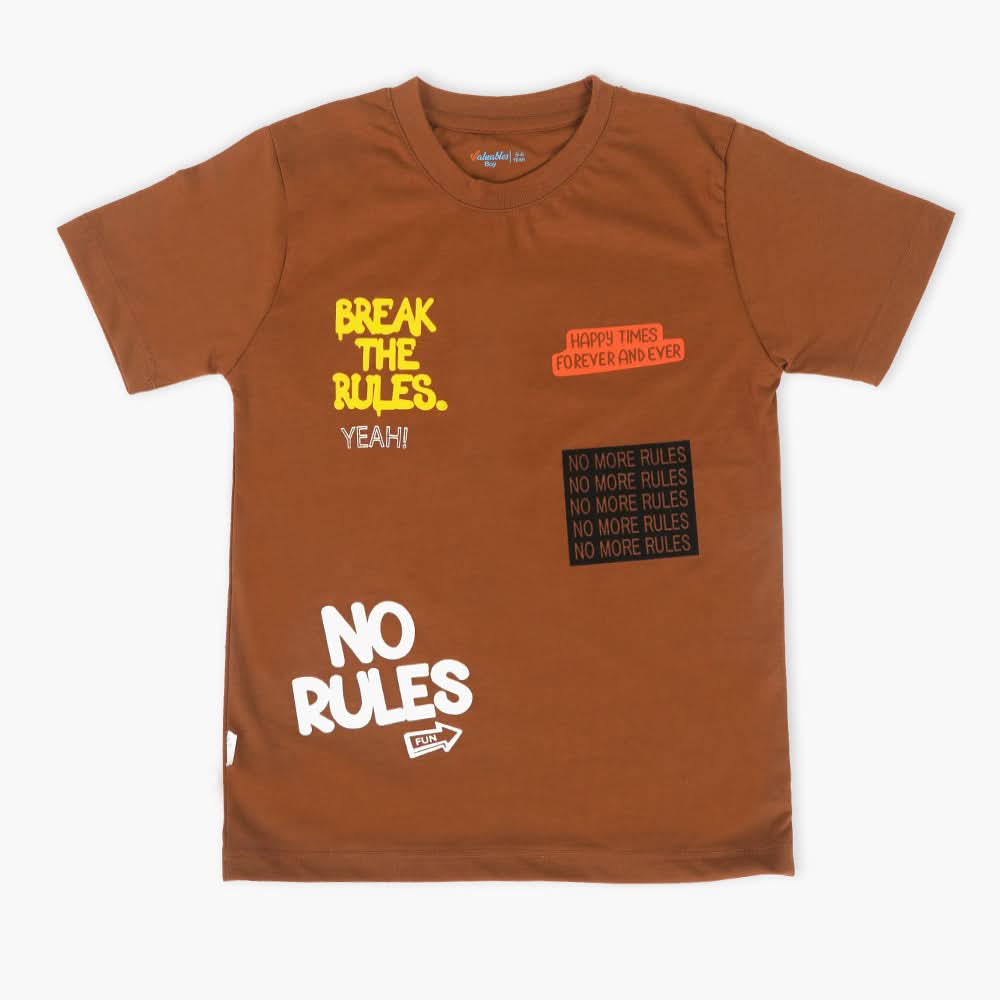 Boys Half Sleeves T-Shirt - Brown, Boys T-Shirts, Chase Value, Chase Value