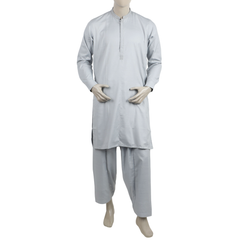 Eminent Men's Kurta Embroidered Shalwar Suit - Silver