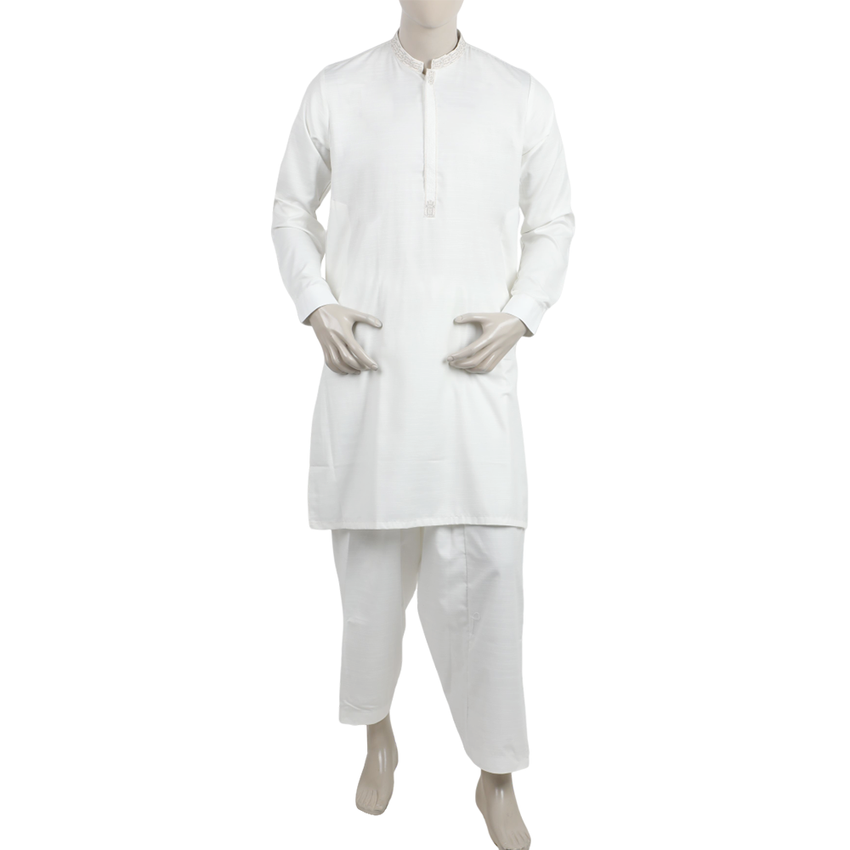 Eminent Men's Kurta Shalwar Suit - Off White