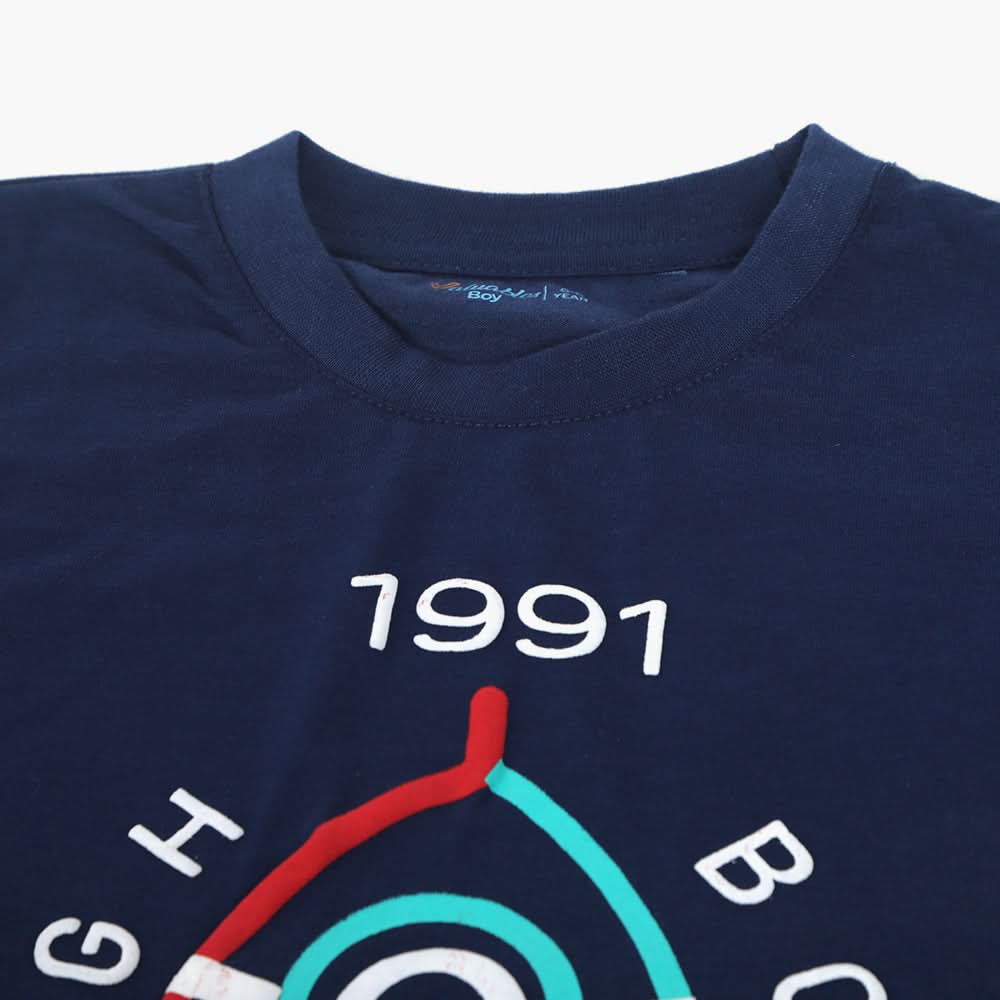 Boys Half Sleeves T-Shirt - Navy Blue, Boys T-Shirts, Chase Value, Chase Value