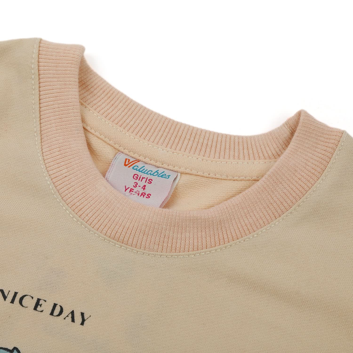 Girls Full Sleeves Sweat Shirt - Peach, Girls Hoodies & Sweat Shirts, Chase Value, Chase Value