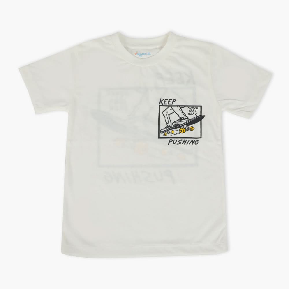 Boys Half Sleeves T-Shirt - White, Boys T-Shirts, Chase Value, Chase Value
