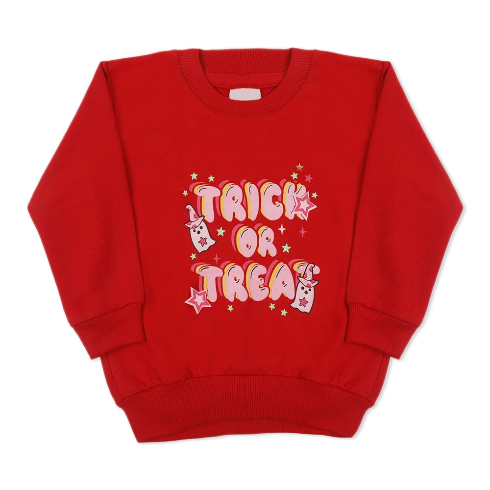 Girls Full Sleeves Sweat Shirt - Red, Girls Hoodies & Sweat Shirts, Chase Value, Chase Value
