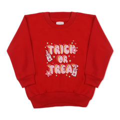 Girls Full Sleeves Sweat Shirt - Red