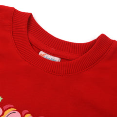 Girls Full Sleeves Sweat Shirt - Red