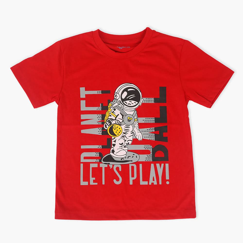 Boys Half Sleeves T-Shirt - Red, Boys T-Shirts, Chase Value, Chase Value