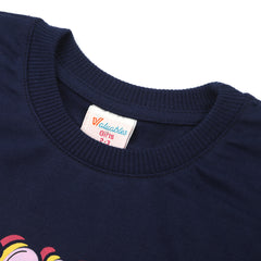 Girls Full Sleeves Sweat Shirt - Navy Blue